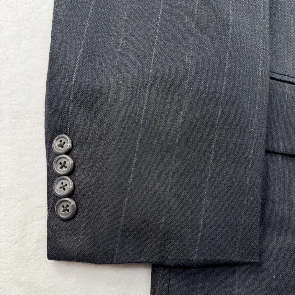 Polo University Club Ralph Lauren Double Breasted Chalk Stripe Blazer 46L Navy